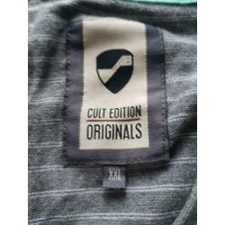 CULT EDITION grijs gestreept gebreid vest maat XXL (KG232)
