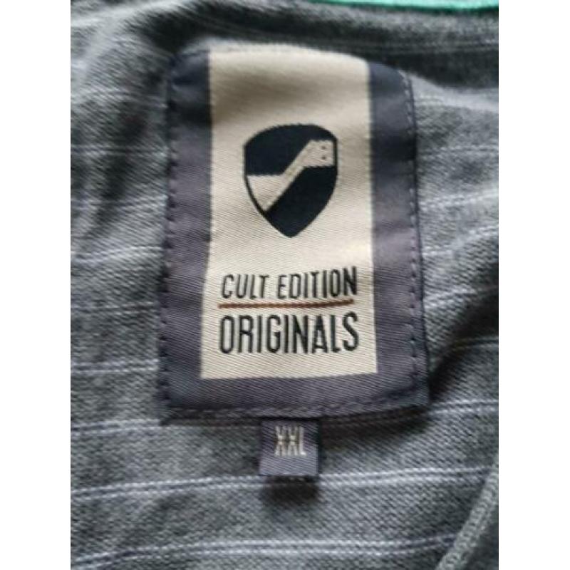 CULT EDITION grijs gestreept gebreid vest maat XXL (KG232)