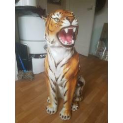 Panter luipaard beeld 82cm porselein hollywood regency