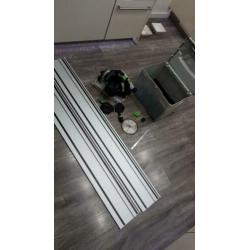 FESTOOL TS 55 REBQ PLUS FS INVALZAAG 2x LINIAAL 140cm ZGAN