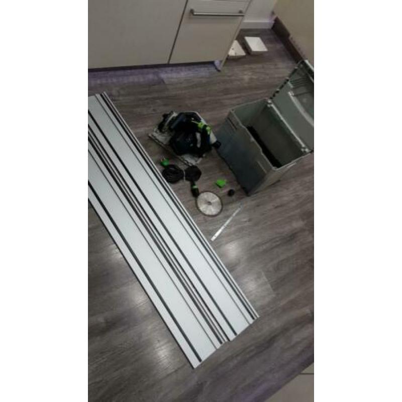 FESTOOL TS 55 REBQ PLUS FS INVALZAAG 2x LINIAAL 140cm ZGAN