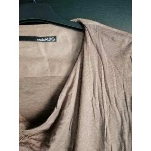 Studio Ruig 38 top leer taupe
