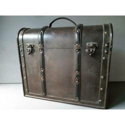 Houten Wijnkoffer Hoog: 35 cm Breed: 40 cm Diep: 14 cm
