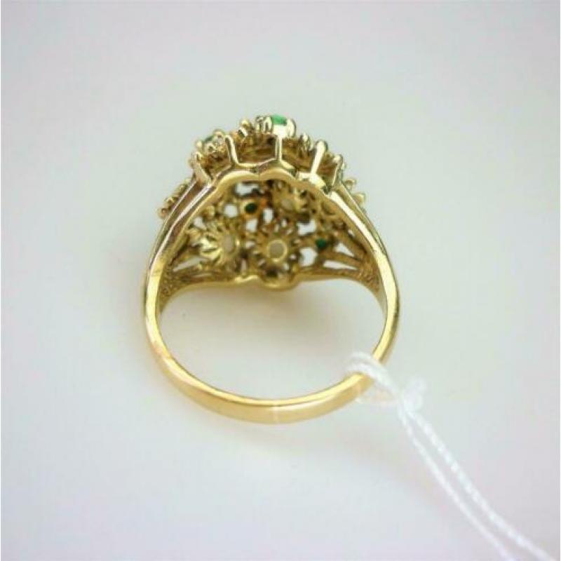 Ring goud turquois & split parels / Z2063