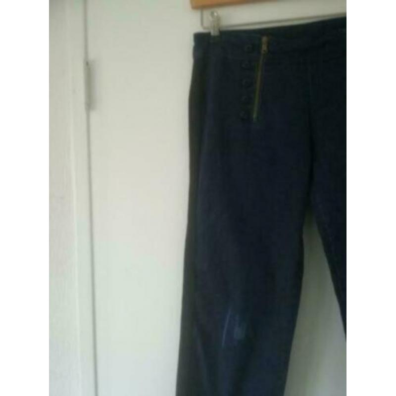 10 Days flared jeans broek blauw bies mt 1/ S