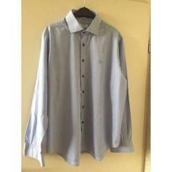 Lichtblauw met wit stippen overhemd mt 6 XXL LOUIS FUGARO