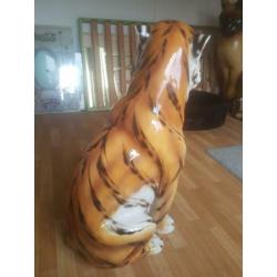 Panter luipaard beeld 82cm porselein hollywood regency
