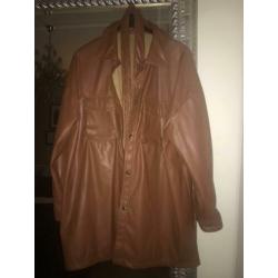 Faux leather jacket/ blouse cognac mt.L