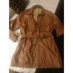 Faux leather jacket/ blouse cognac mt.L