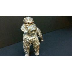 Sterling Zilveren 925/1000 Poedel Hond Beeld Gemerkt 925