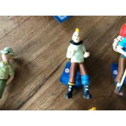 Kuifje/tintin 6 beeldjes poppetjes figuurtjes 8/9cm