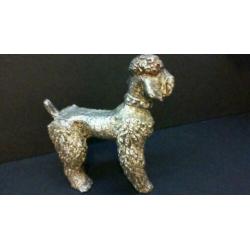 Sterling Zilveren 925/1000 Poedel Hond Beeld Gemerkt 925