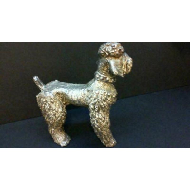 Sterling Zilveren 925/1000 Poedel Hond Beeld Gemerkt 925
