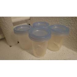 Philips avent bewaarpotjes 4 stuks moedermelk babyvoeding