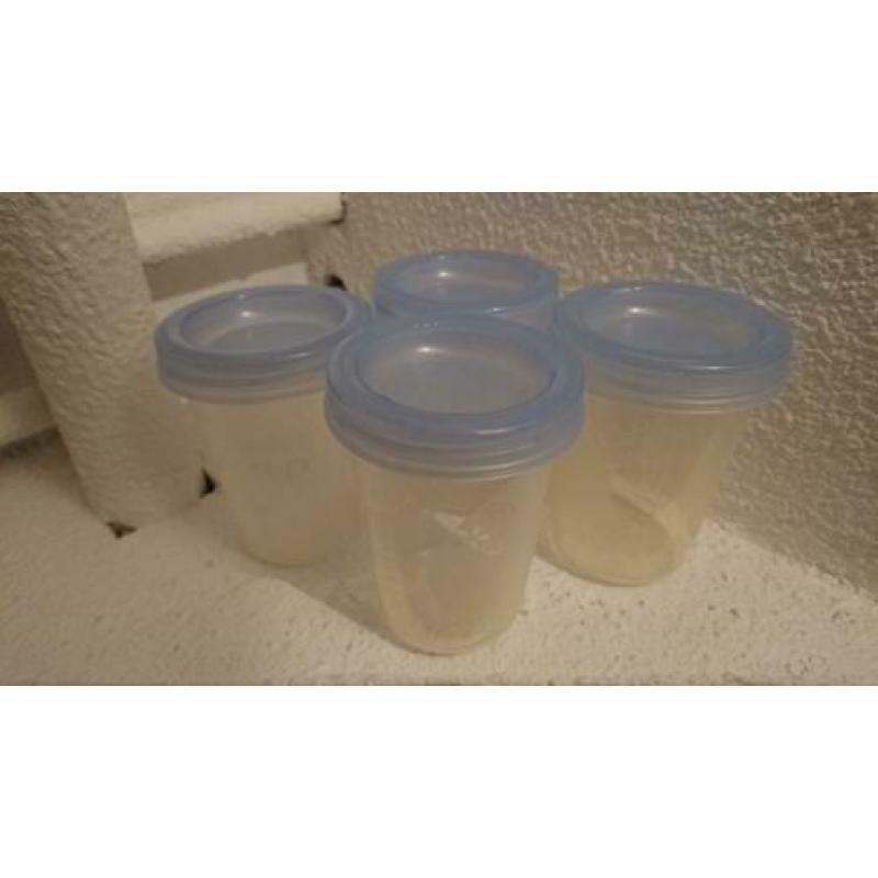 Philips avent bewaarpotjes 4 stuks moedermelk babyvoeding