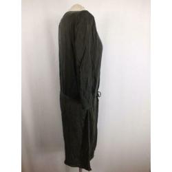 Mooie bruine jurk.96% zijde + elastaan.Mt XL.Sissy-Bopy 57