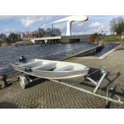 Aluminium boot Quicksilver 410, Yamaha 6pk viertakt, trailer