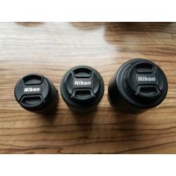 Drie originele Nikon objectieven