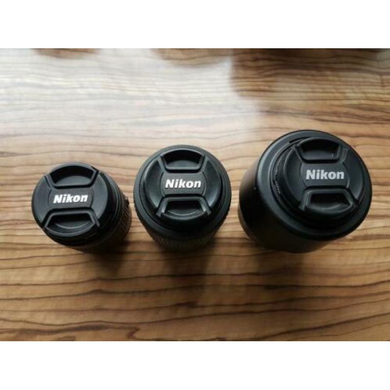 Drie originele Nikon objectieven