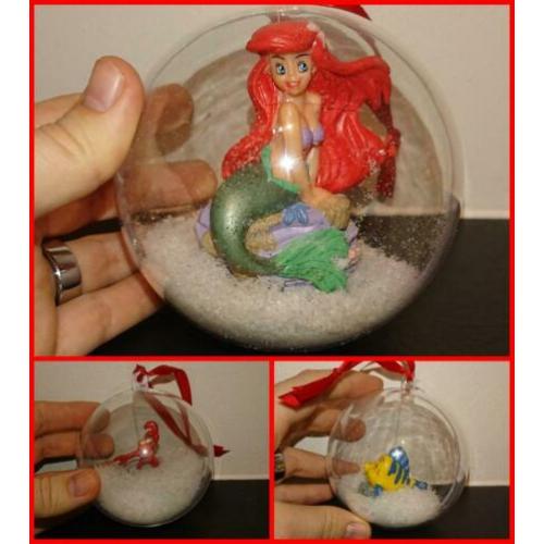 Disney unieke kerstballen ballen Ariël, Botje en Sebastiaan