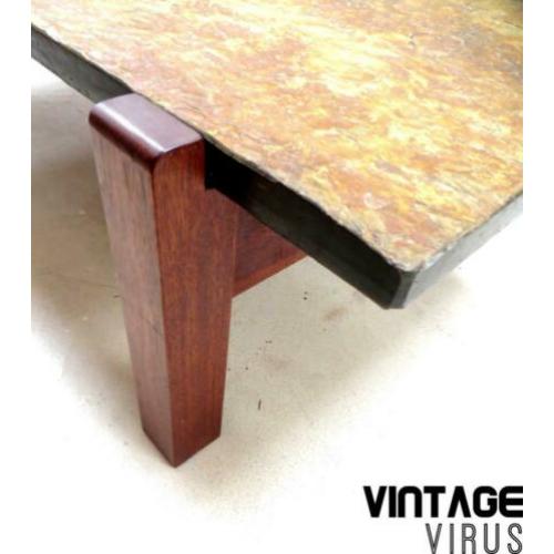 Zware vintage natuurstenen salontafel jaren '60 '70