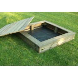 Houten zandbak met deksel 90x140 kant en klaar ophalen