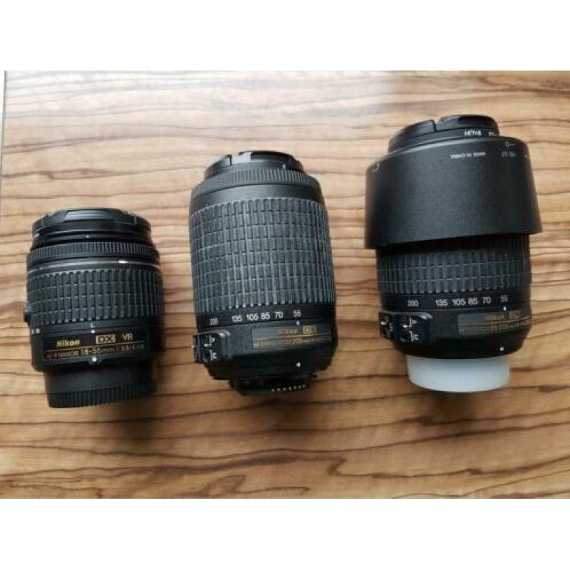 Drie originele Nikon objectieven
