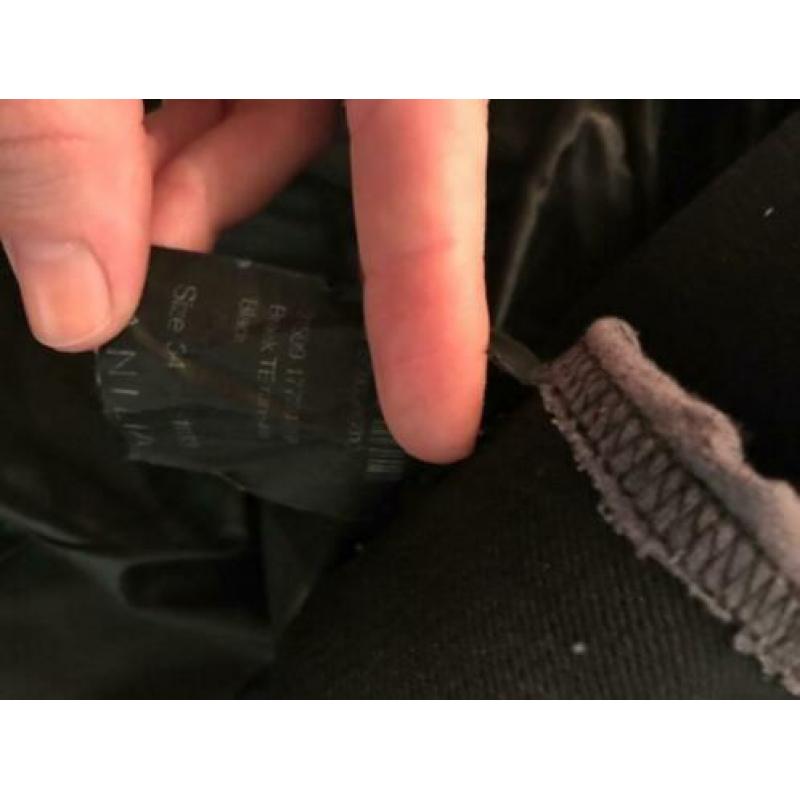 Zwarte leren broek van Vanilia maat 34