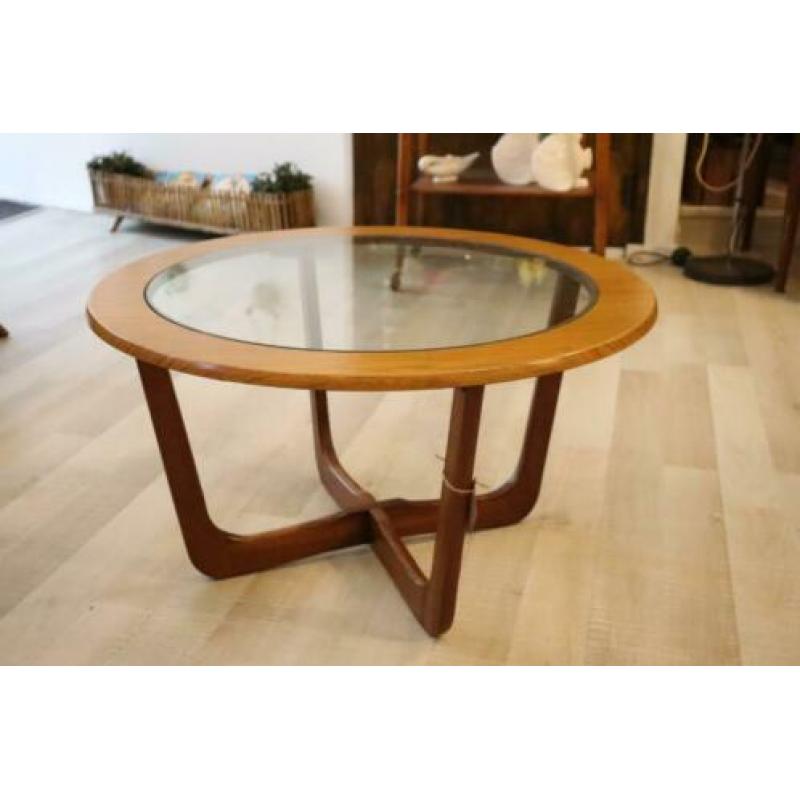vintage salontafel rond salon tafel coffee table glas