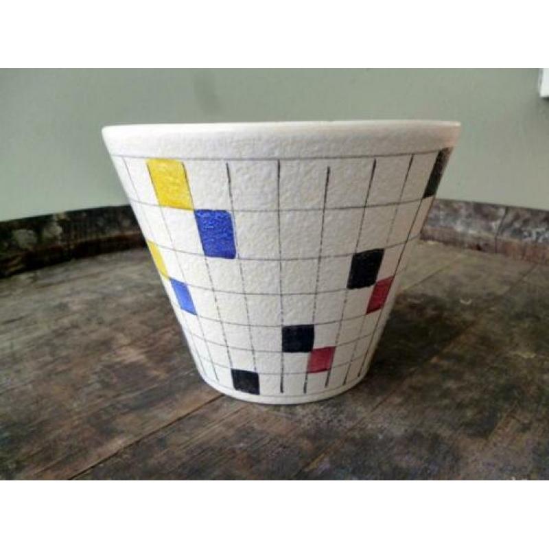 UNIEK prachtige Vintage Adco ‘Picasso’ Bloempot jaren 50/60