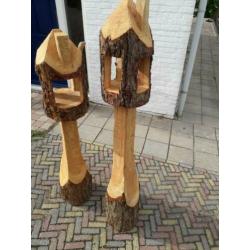 Voederpaal vogelhuisje tuin uniek landelijke