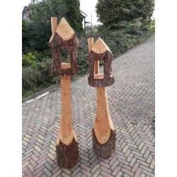 Voederpaal vogelhuisje tuin uniek landelijke