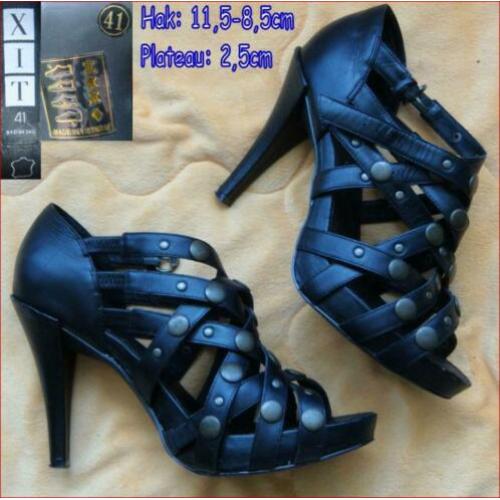 Stoere echt leren zwarte XIT sandalen met studs maat 41 zgan