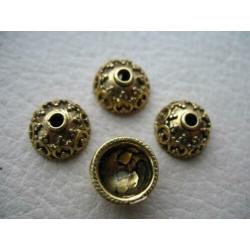 1039/ gold plated tibetiaanse kralenkapjes