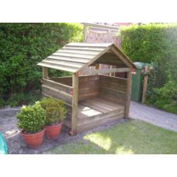 Houten zandbak met deksel 90x140 kant en klaar ophalen