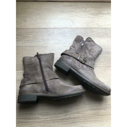 Footnotes taupe grijs/ bruin nubuck leren laarzen mt 39.