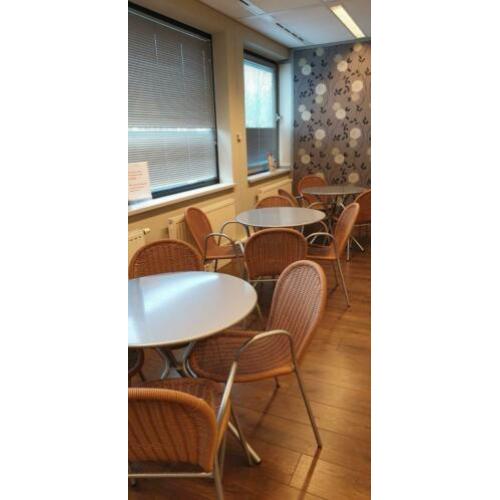 terras tafels (5X) incl 20 stoelen