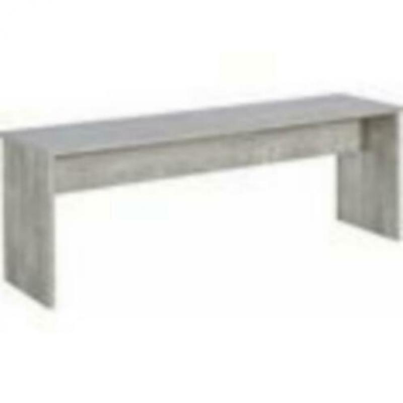 eettafel incl 2 bankjes beton-look met houtstruktuur