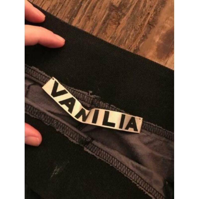 Zwarte leren broek van Vanilia maat 34