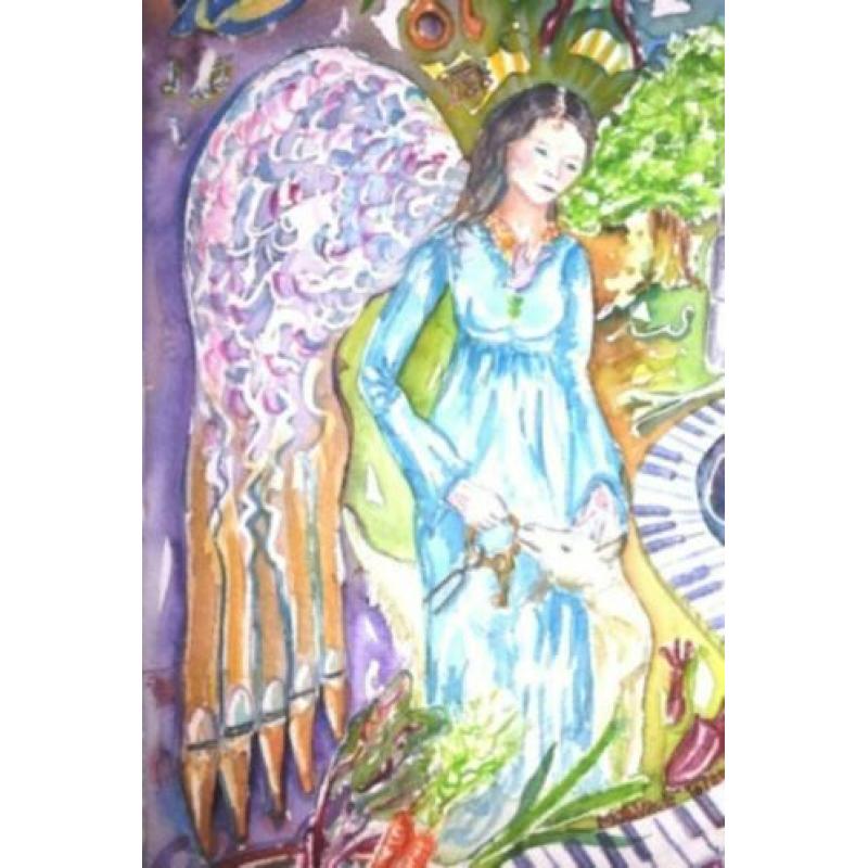 Kerstkaart Mariabeeld + 14x21 dubbele Maria Kerstboom