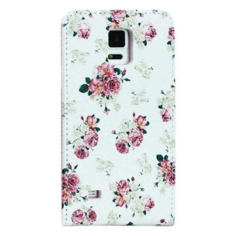 Lichte Bloemen Samsung Galaxy Note 4 Hoes Flip Case