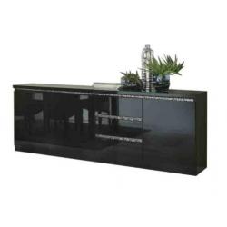 Dressoir Forever Chrome Hoogglans zwart 220 cm TOP ACTIE!