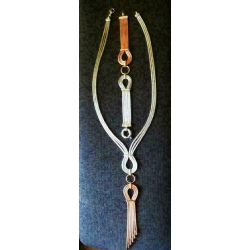 Bijzonder Bicolor Design Zilveren Collier en Armband!