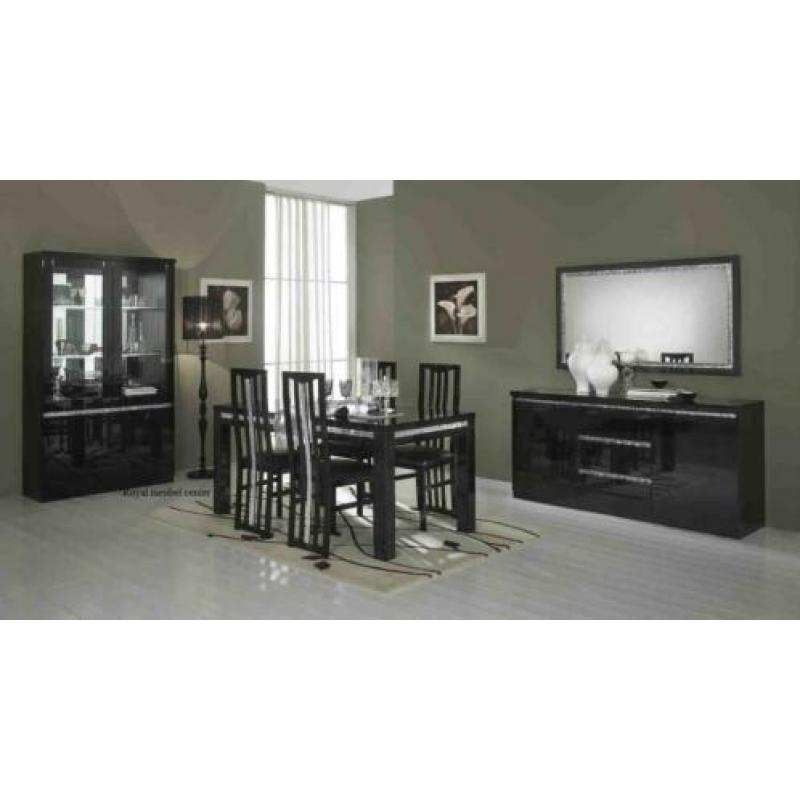 Dressoir Forever Chrome Hoogglans zwart 220 cm TOP ACTIE!