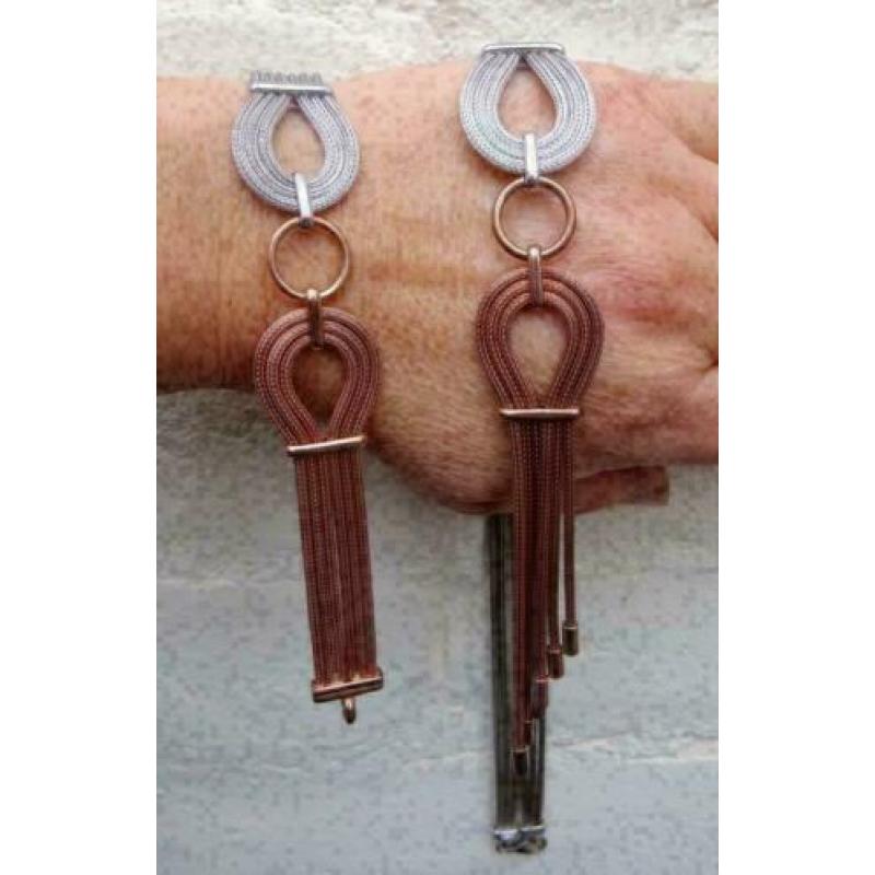 Bijzonder Bicolor Design Zilveren Collier en Armband!