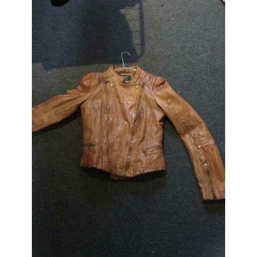 Leren Zara bikerjack S 36 ZGAN