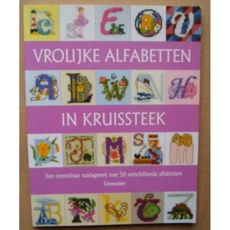vrolijke alfabetten in kruissteek