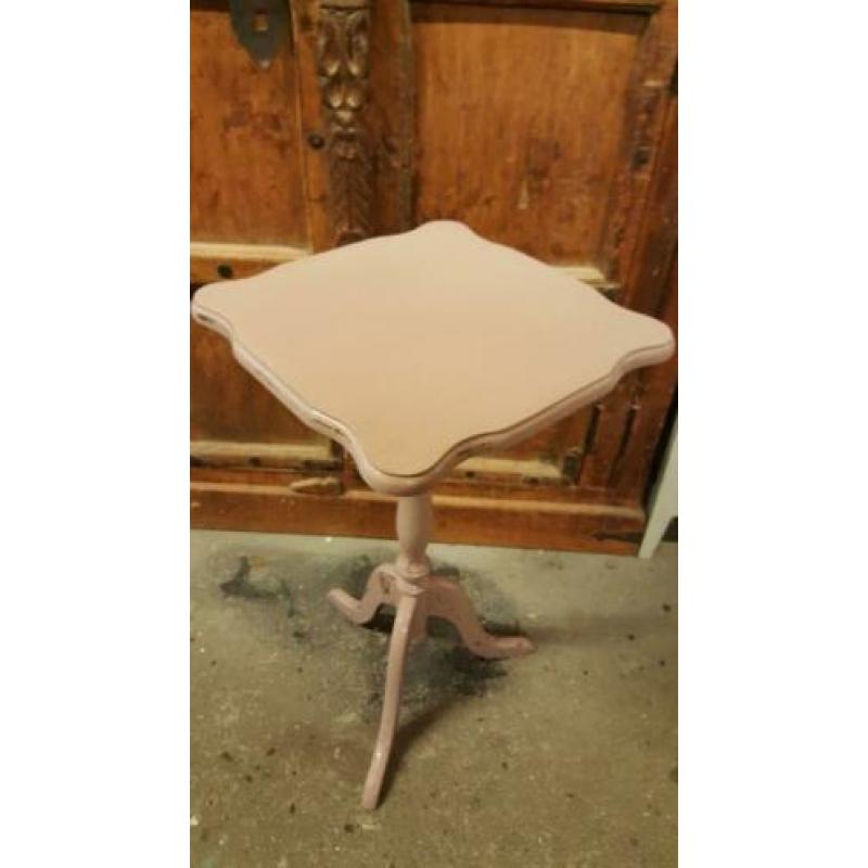 Leuk vintage oudroze gerestyled klassiek plantentafeltje