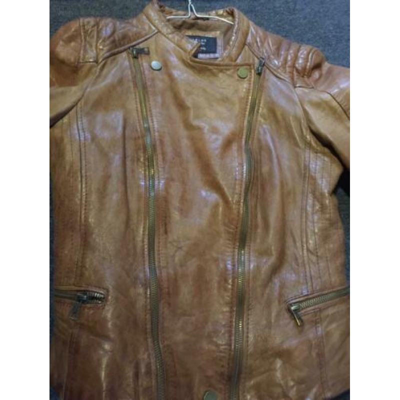 Leren Zara bikerjack S 36 ZGAN