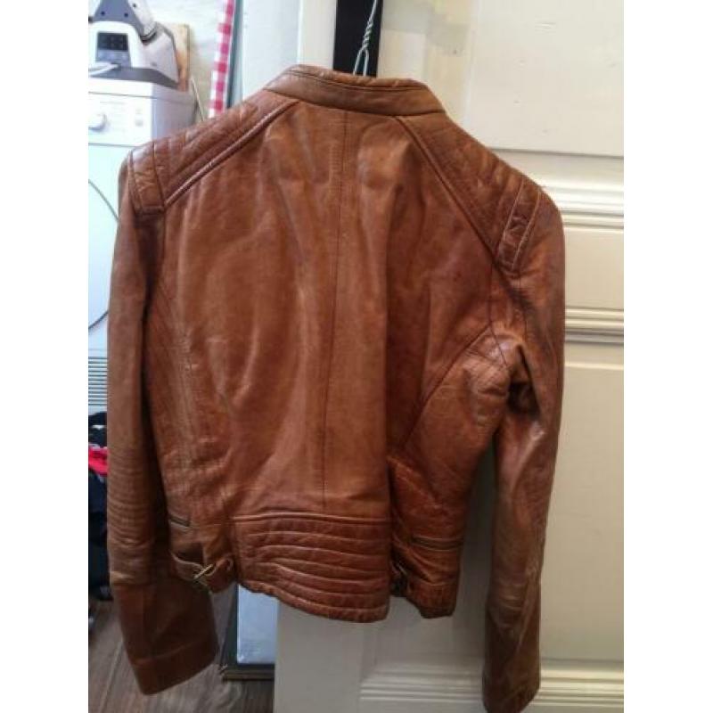 Leren Zara bikerjack S 36 ZGAN